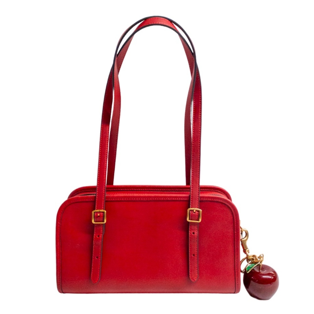 Coach Swing Zip bag in Ruby with Apple charm
